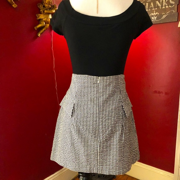 Gingham Black and White Mini Skirt - Picture 3 of 13